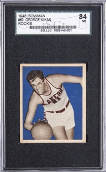 1948 Bowman #69 George Mikan Rookie Card – SGC 84 NM